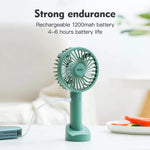 Handheld Fan Phone Stand 3-Speed USB-Powered