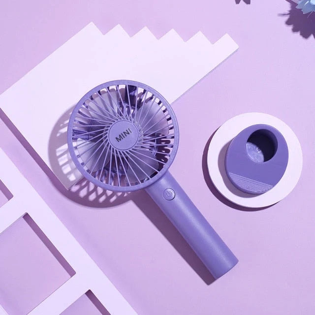 Handheld Fan Phone Stand 3-Speed USB-Powered