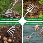 Handheld Garden Rake Stainless Steel Reinforced Teeth
