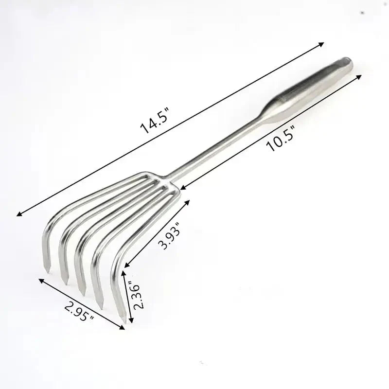 Handheld Garden Rake Stainless Steel Reinforced Teeth