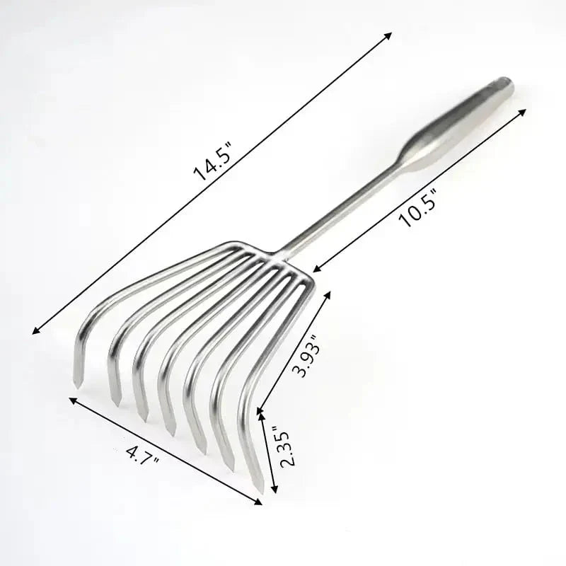 Handheld Garden Rake Stainless Steel Reinforced Teeth