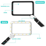 Handheld Magnifying Glass 5x LED Light Shatter-Resistant Lens