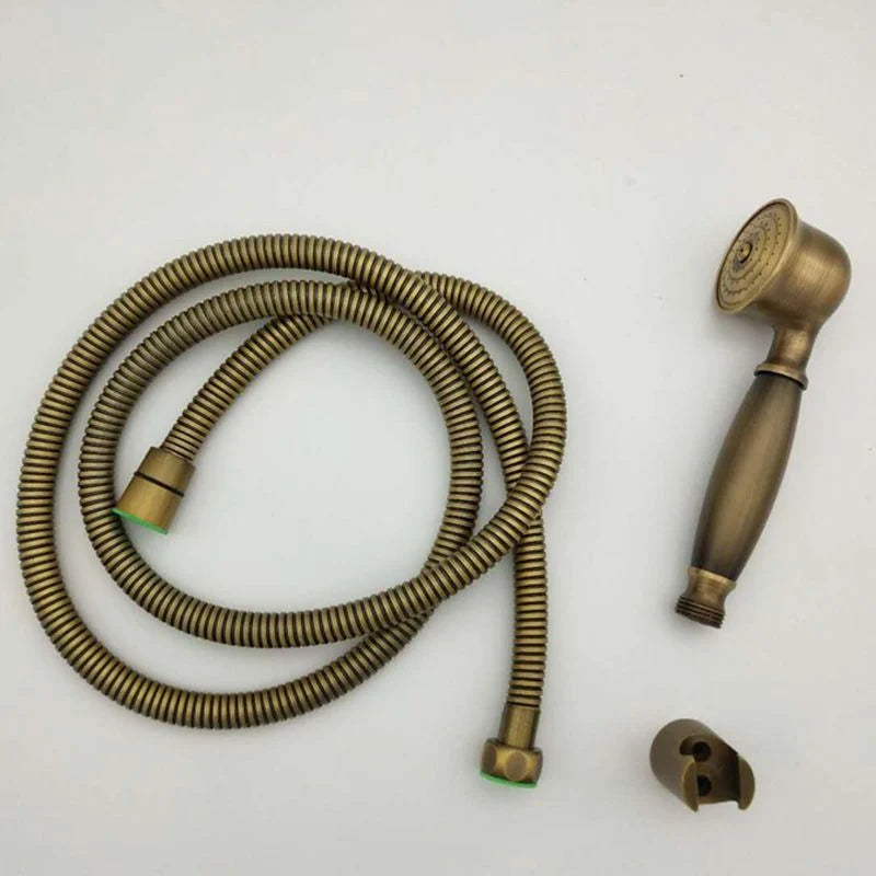 Handheld Showerhead Rust-Resistant Metal Massage Jet Hose & Wall Bracket