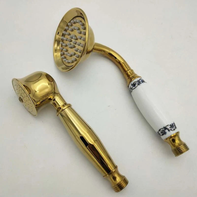 Handheld Showerhead Rust-Resistant Metal Massage Jet Hose & Wall Bracket