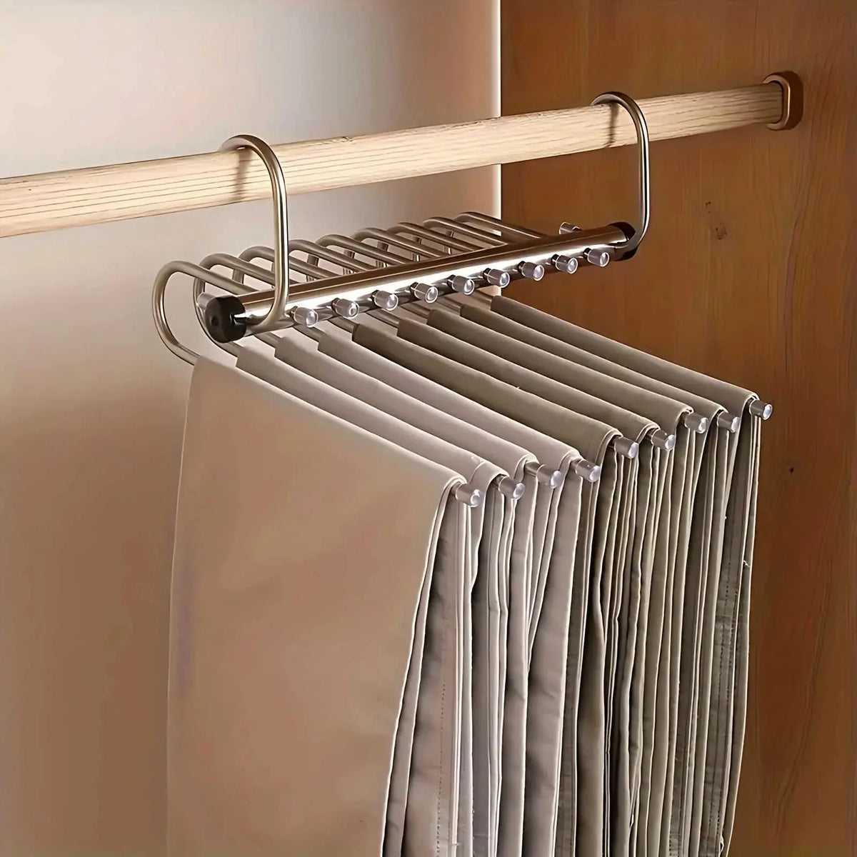 Hanger Organizer Stainless Steel Space-Saving Multi-Bar Design