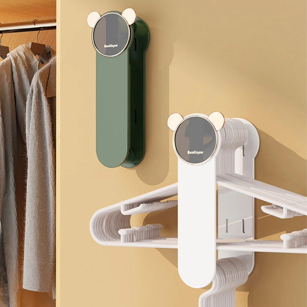 Hanger Organizer Wall-Mounted Foldable Holds 60 Wire Hangers