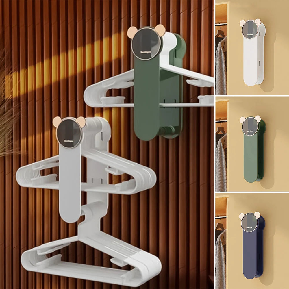 Hanger Organizer Wall-Mounted Foldable Holds 60 Wire Hangers