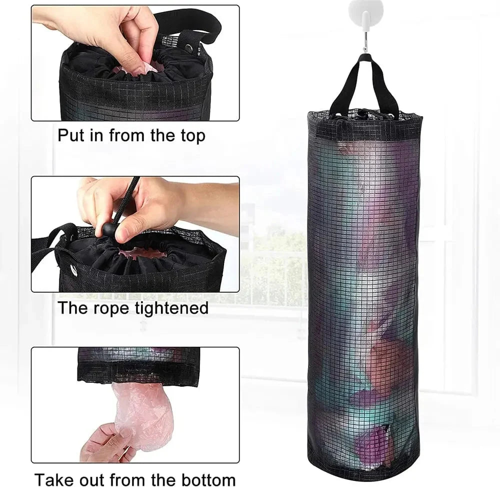 Hanging Bag Organizer Breathable Mesh Elastic Opening