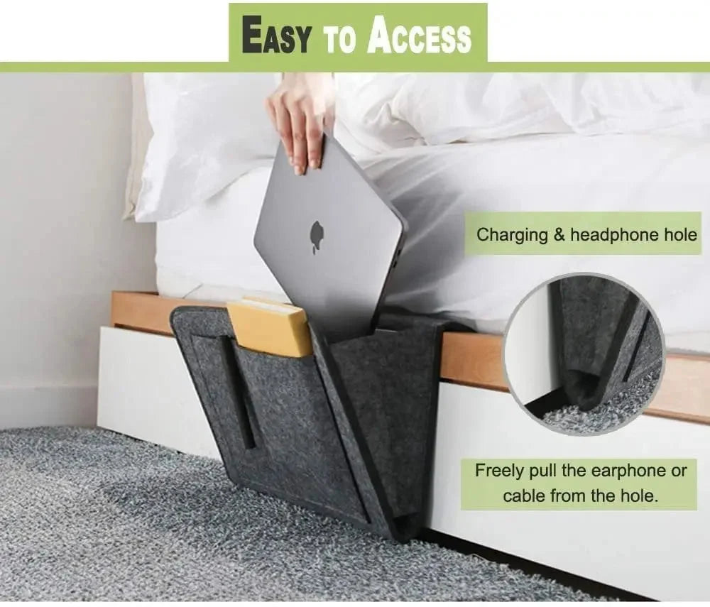 Hanging Bed Organizer Multi-Pocket Felt Set of 2