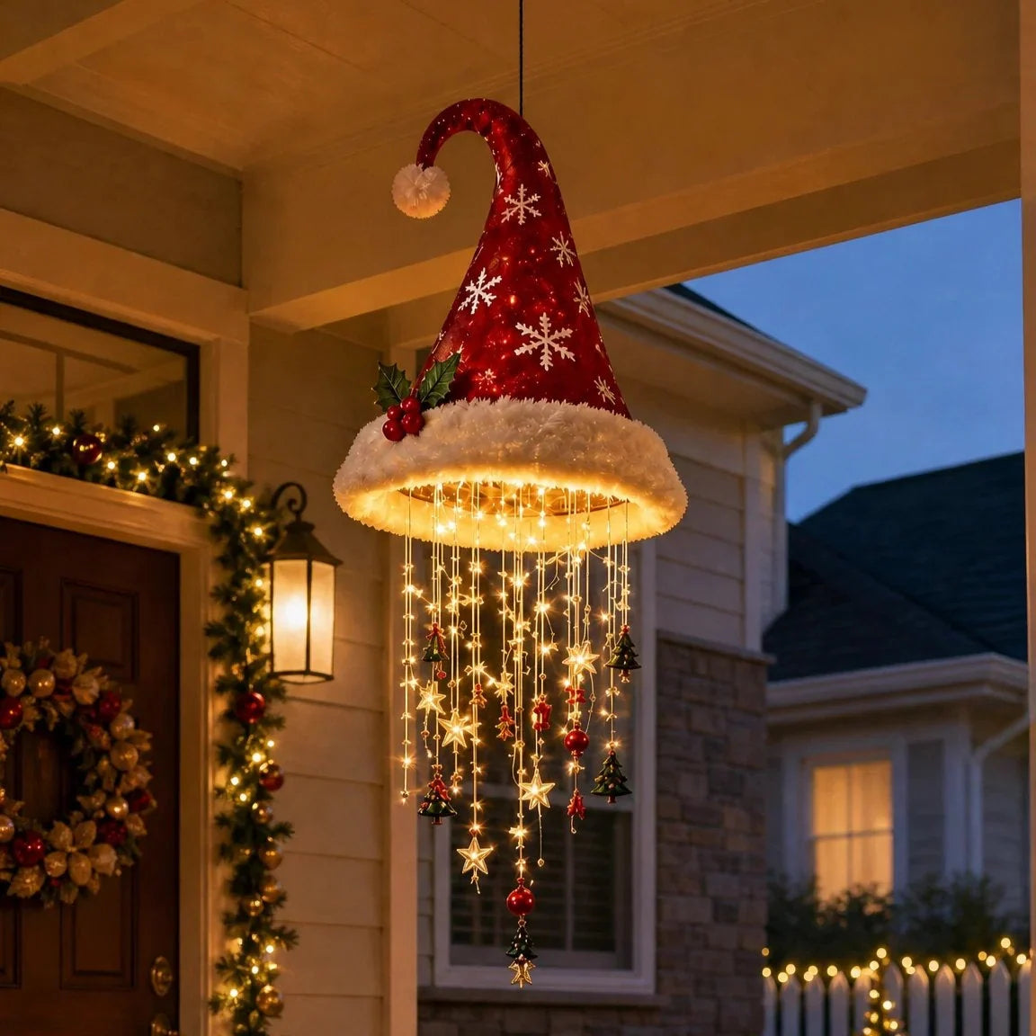 Hanging Christmas Decoration Warm Lights Cascading Ornaments
