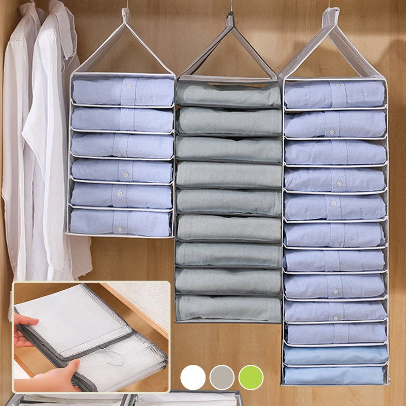 Hanging Closet Organizer Multi-Compartment Foldable Design