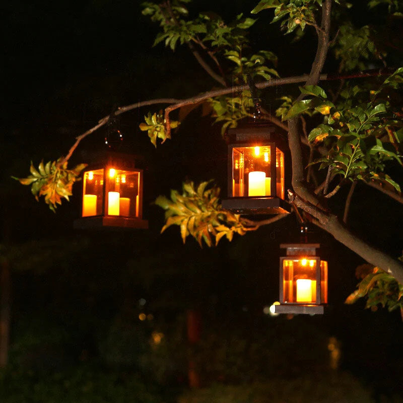 Hanging Lantern Solar-Powered Flameless LED IP44 Weather-Resistant