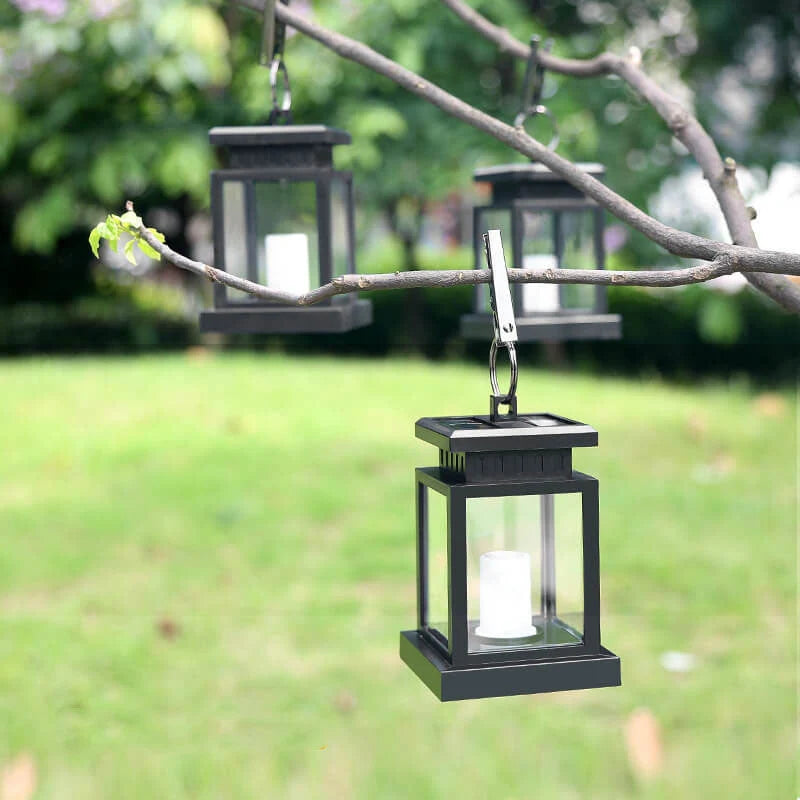 Hanging Lantern Solar-Powered Flameless LED IP44 Weather-Resistant