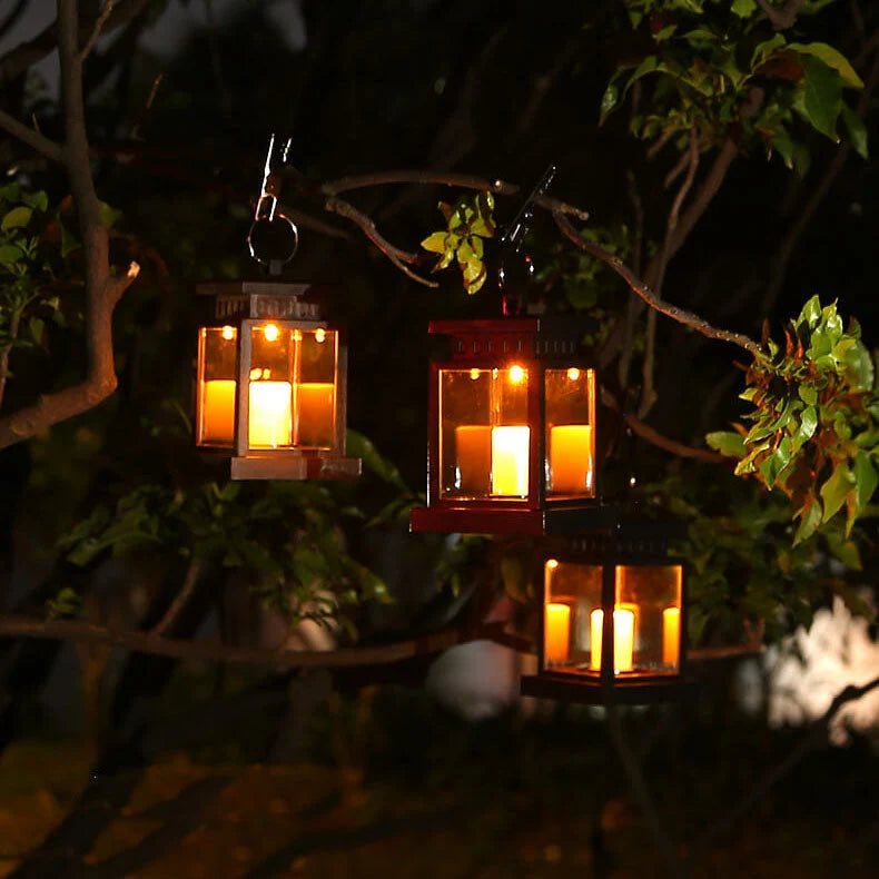 Hanging Lantern Solar-Powered Flameless LED IP44 Weather-Resistant