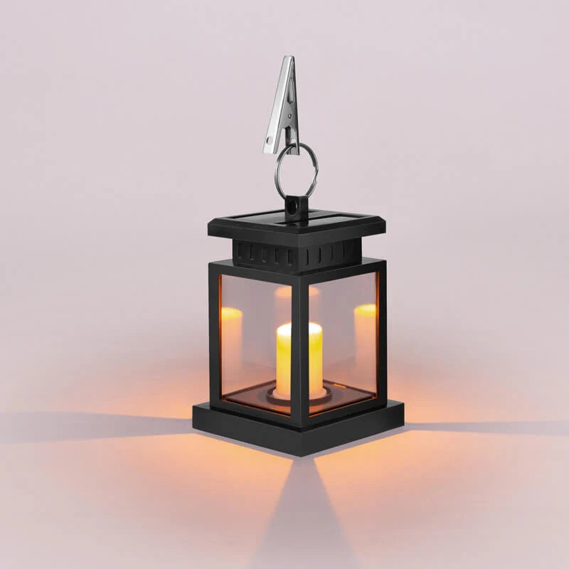 Hanging Lantern Solar-Powered Flameless LED IP44 Weather-Resistant