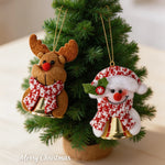 Hanging Ornament Reindeer Felt Red Nose Ready To Hang