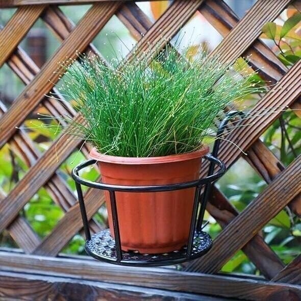 Hanging Plant Basket Iron No-Drill Railing Hook