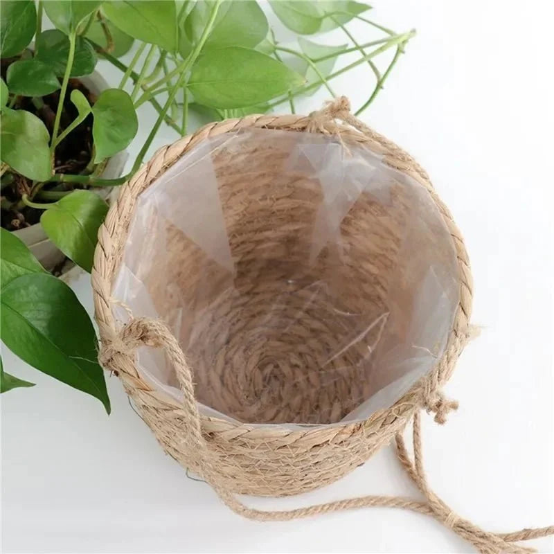 Hanging Planter Natural Jute Space-Saving Display