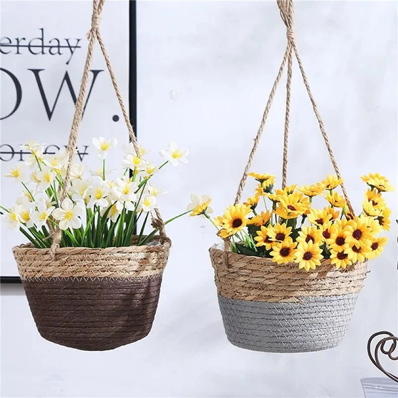 Hanging Planter Natural Jute Space-Saving Display