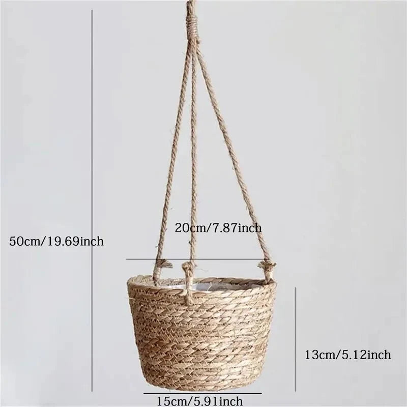 Hanging Planter Natural Jute Space-Saving Display