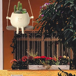 Hanging Planter Smiling Face Resin Weather Resistant
