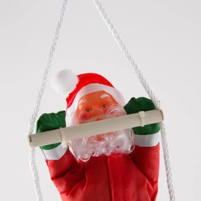 Hanging Santa Decoration 10 Inch Lifelike Indoor & Outdoor
