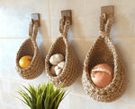 Hanging Storage Basket Natural Jute Handmade Wall-Mounted
