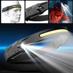 Headlamp 1200 Lumens Rechargeable Motion-Sensor