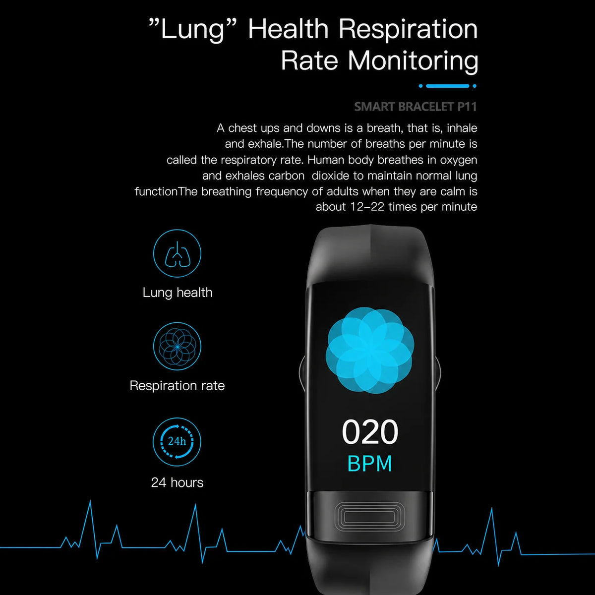 Health Tracker Bracelet Heart Rate & SpO2