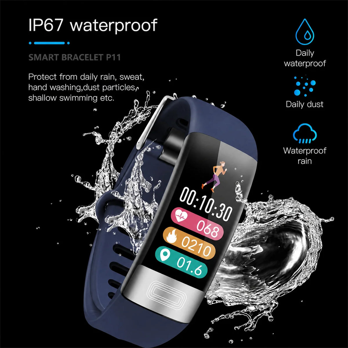 Health Tracker Bracelet Heart Rate & SpO2