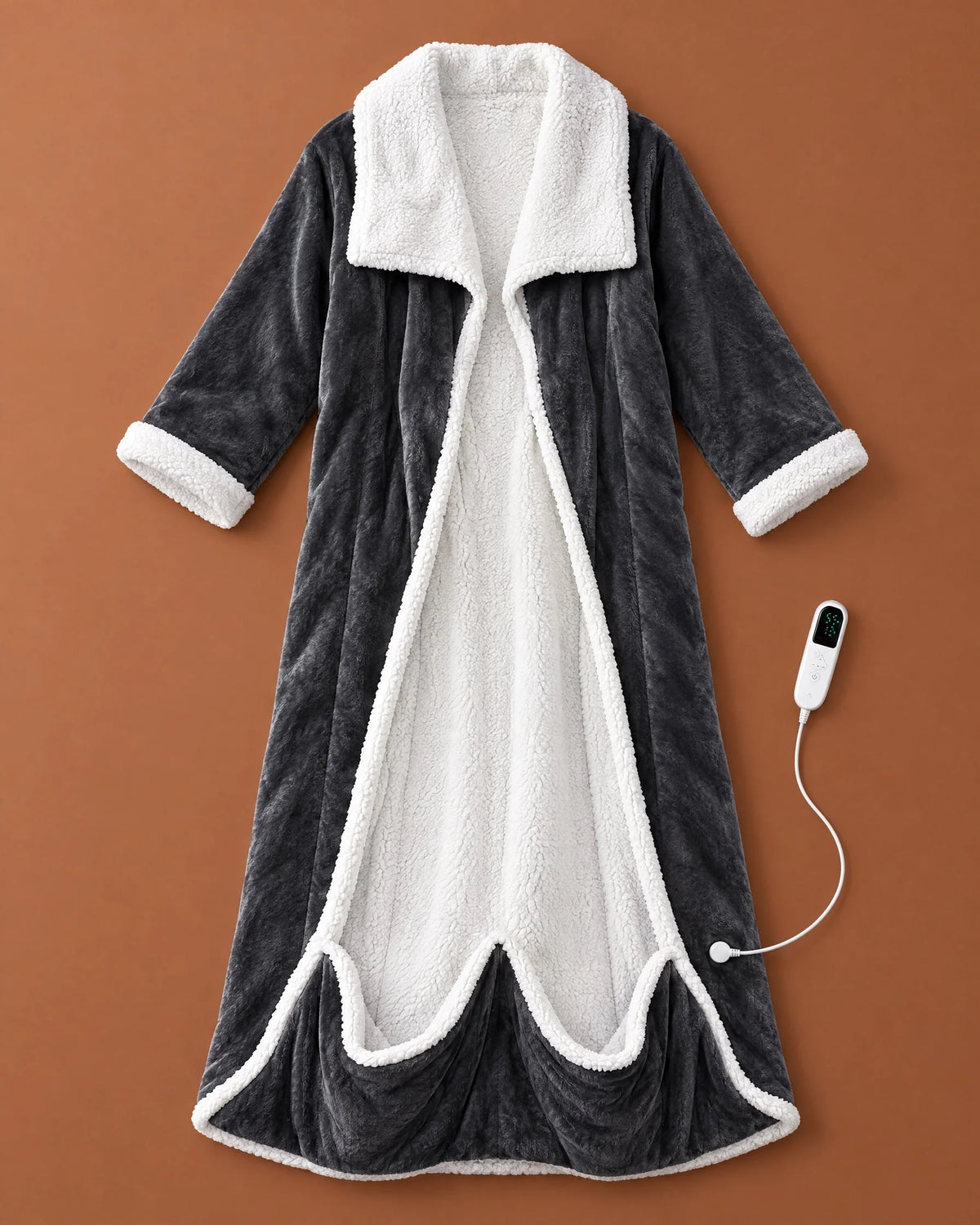 Heated Blanket Robe Adjustable Heat Foot Pocket