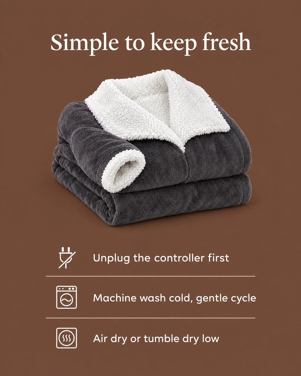 Heated Blanket Robe Adjustable Heat Sherpa Lined Foot Pocket