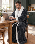 Heated Blanket Robe Adjustable Heat Sherpa Lined Foot Pocket