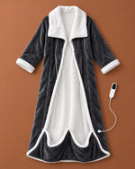 Heated Blanket Robe Sherpa-Lined Adjustable Heat Foot Pocket