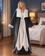 Heated Blanket Robe Sherpa-Lined Adjustable Heat Foot Pocket