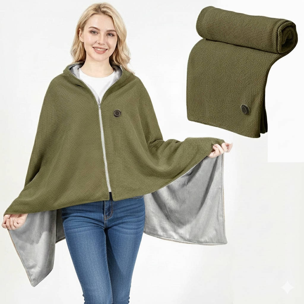 Heated Blanket USB-Powered Hooded 8 Heating Zones