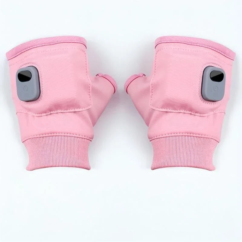 Heated Fingerless Gloves Adjustable Heat Settings Rechargeable