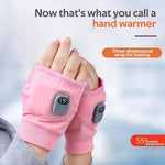 Heated Fingerless Gloves Adjustable Heat Settings Rechargeable