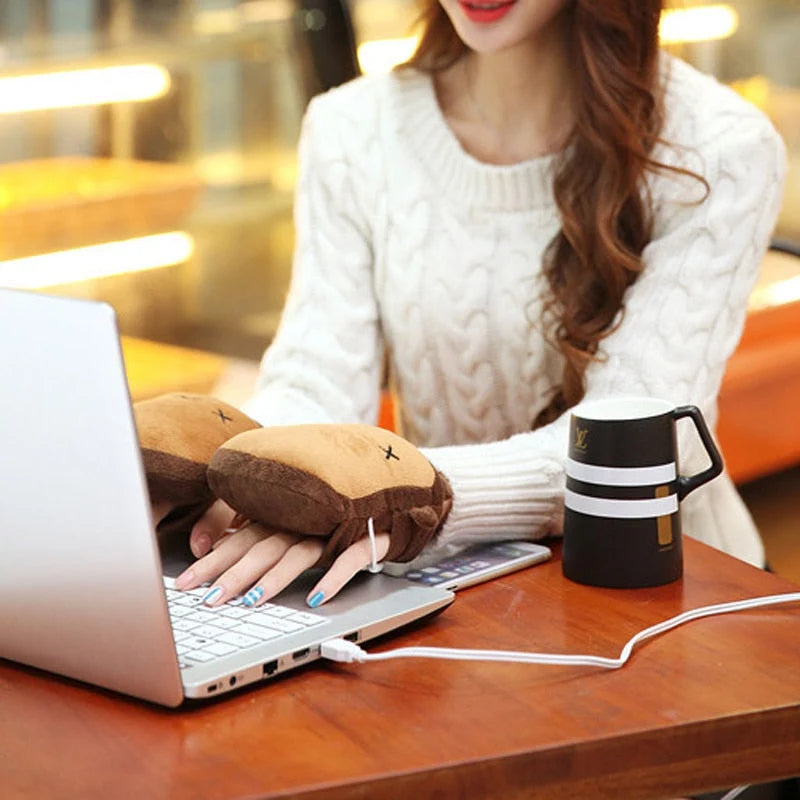 Heated Fingerless Gloves USB-Powered Acrylicitsiaq