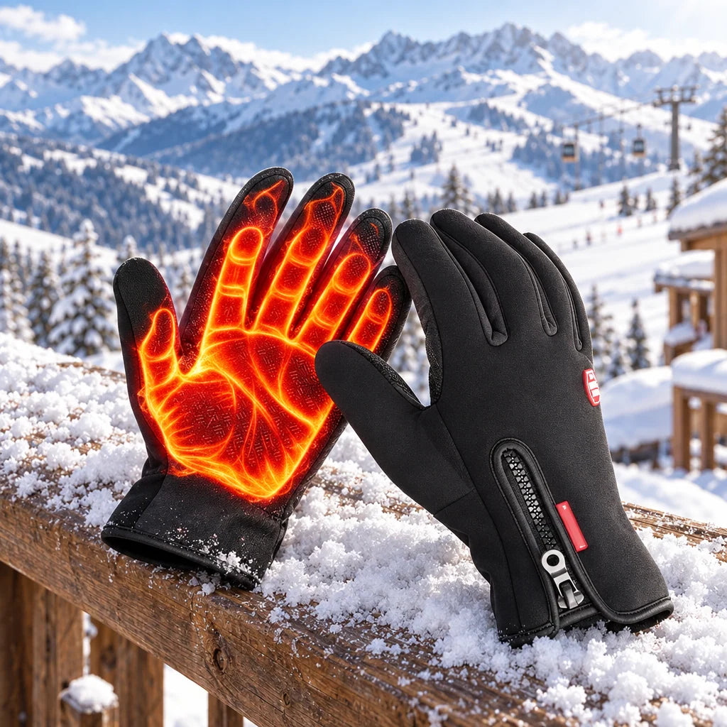 Heated Gloves Adjustable Heat Levels Touchscreen Fingertips Weather-Resistant
