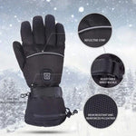 Heated Gloves Rechargeable Water-Resistant Three Heat Settings