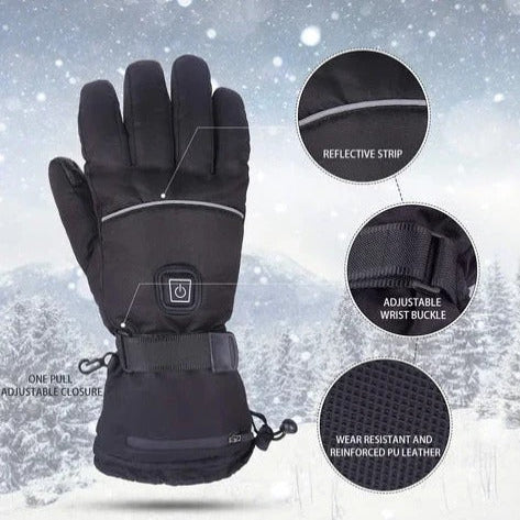 Heated Gloves Rechargeable Water-Resistant Three Heat Settings