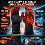 Heated Gloves Rechargeable Waterproof Windproof Touchscreen-Compatible