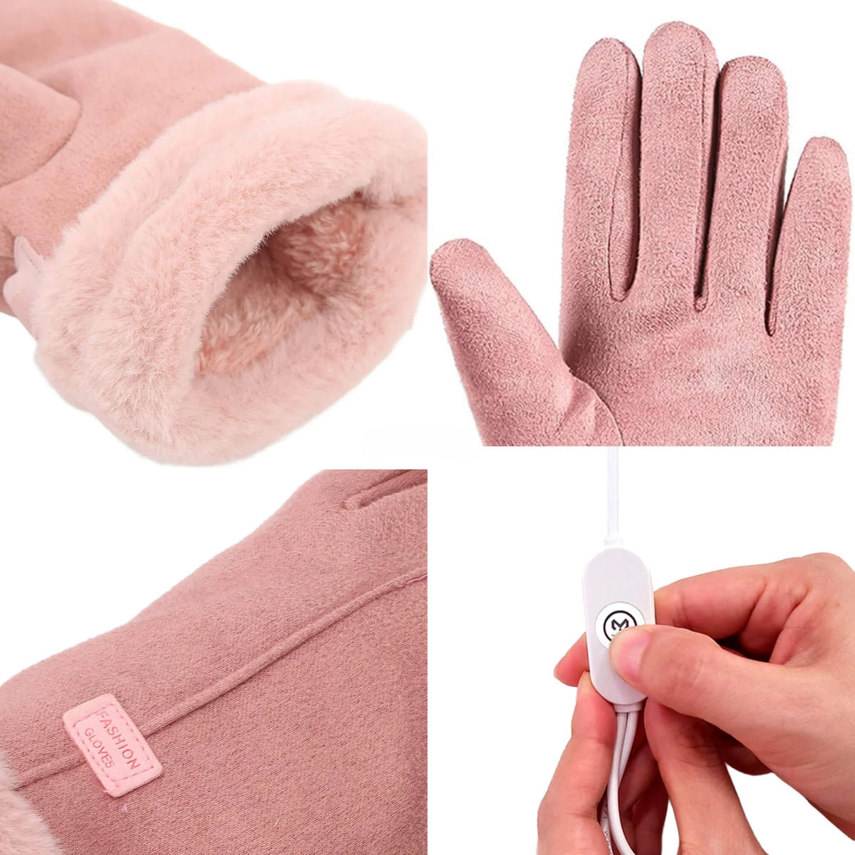 Heated Gloves USB Rechargeable Waterproof Touchscreen-Compatible