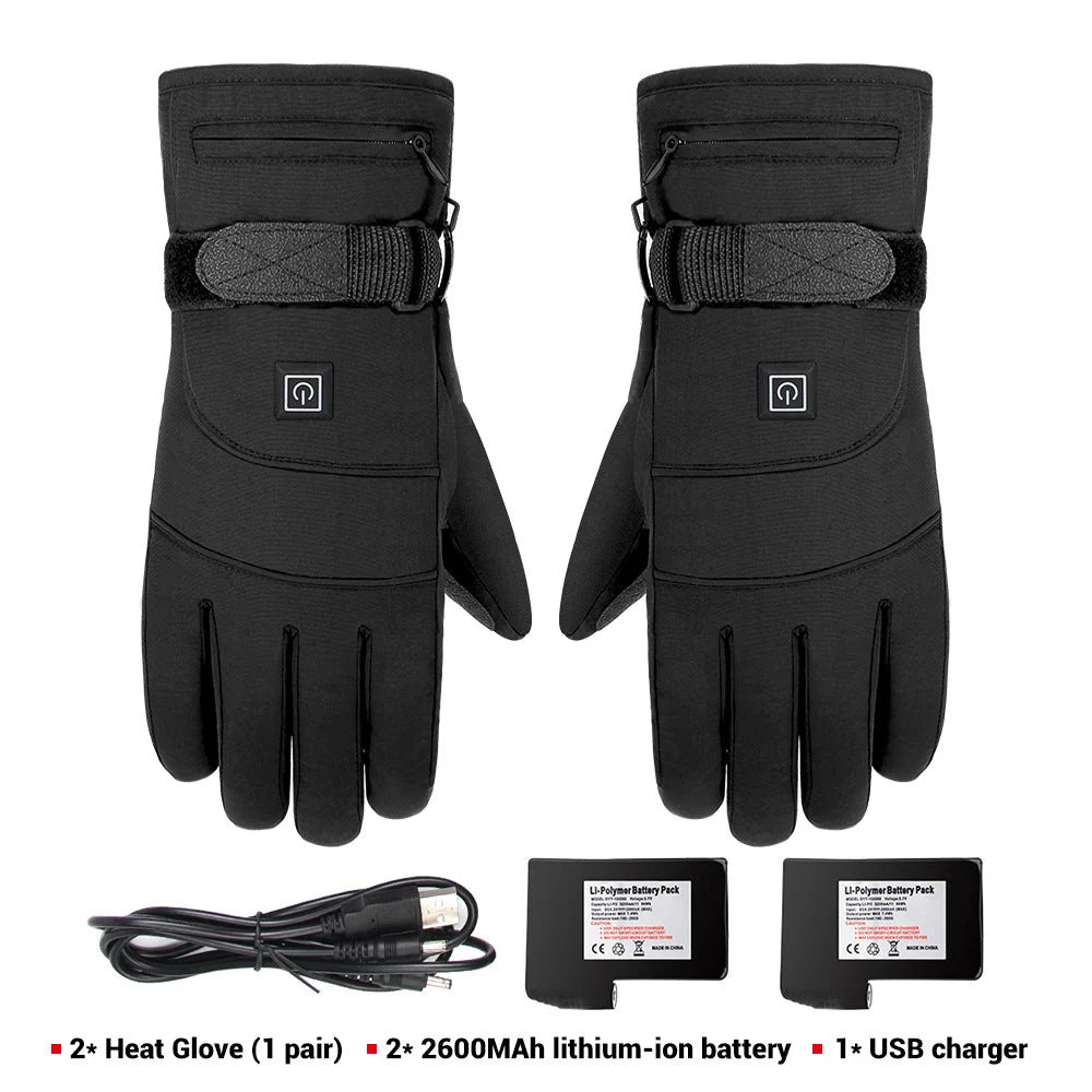 Heated Gloves Waterproof Touchscreen Compatible Anti-Slip Palms