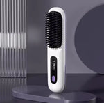 Heated Hair Brush Cordless Ceramic Bristles Scalp Guard