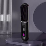 Heated Hair Brush Cordless Ceramic Bristles Scalp Guard