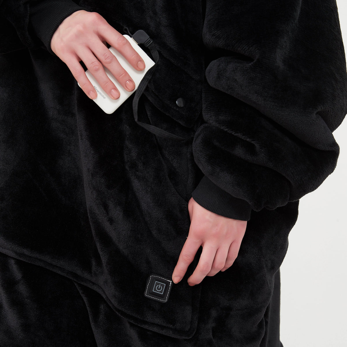 Heated Hoodie Blanket Plush Oversized Hood & Sleeves