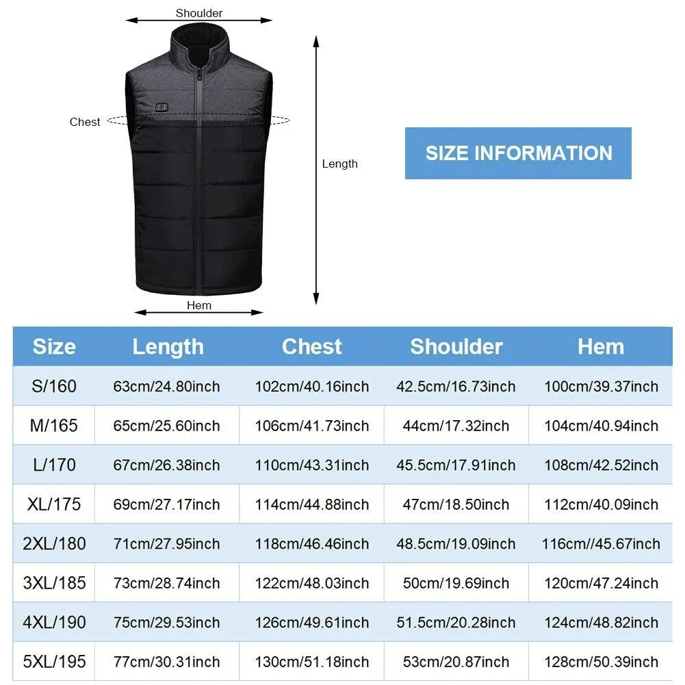 Heated Jacket 9-Point Carbon Fiber Dual-Control USB Charging