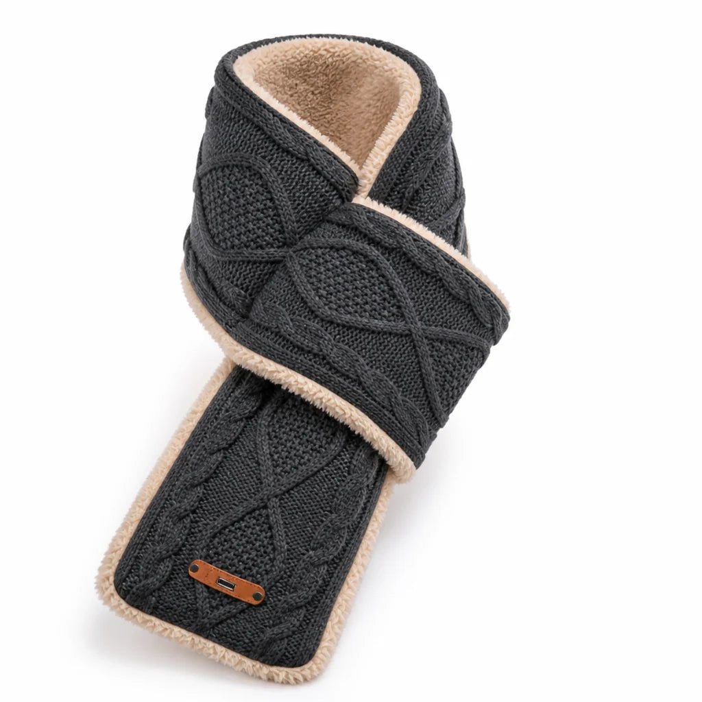 Heated Neck Warmer USB-C Rechargeable 3 Heat Settings Washable Cotton
